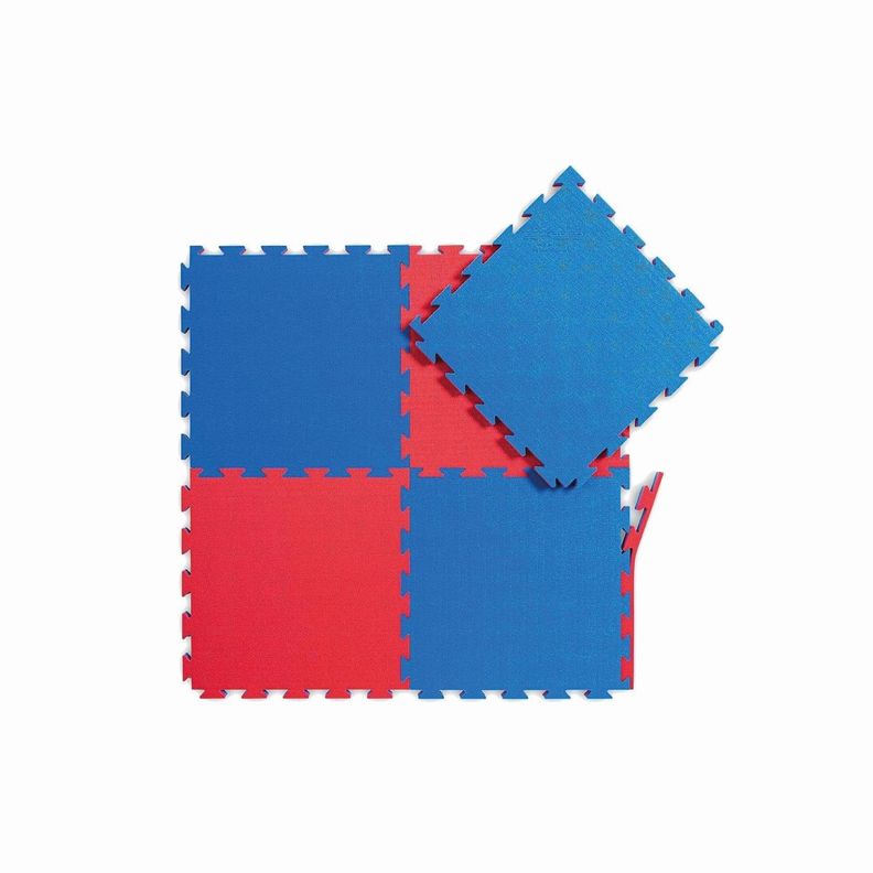 Set 10 Tatami Goma Eva 100x100x2cm Azul Y Rosa-0