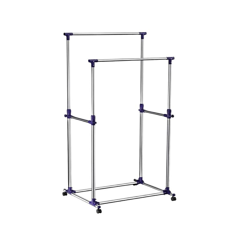 Perchero Doble Portatil y Extensible Con Ruedas-0