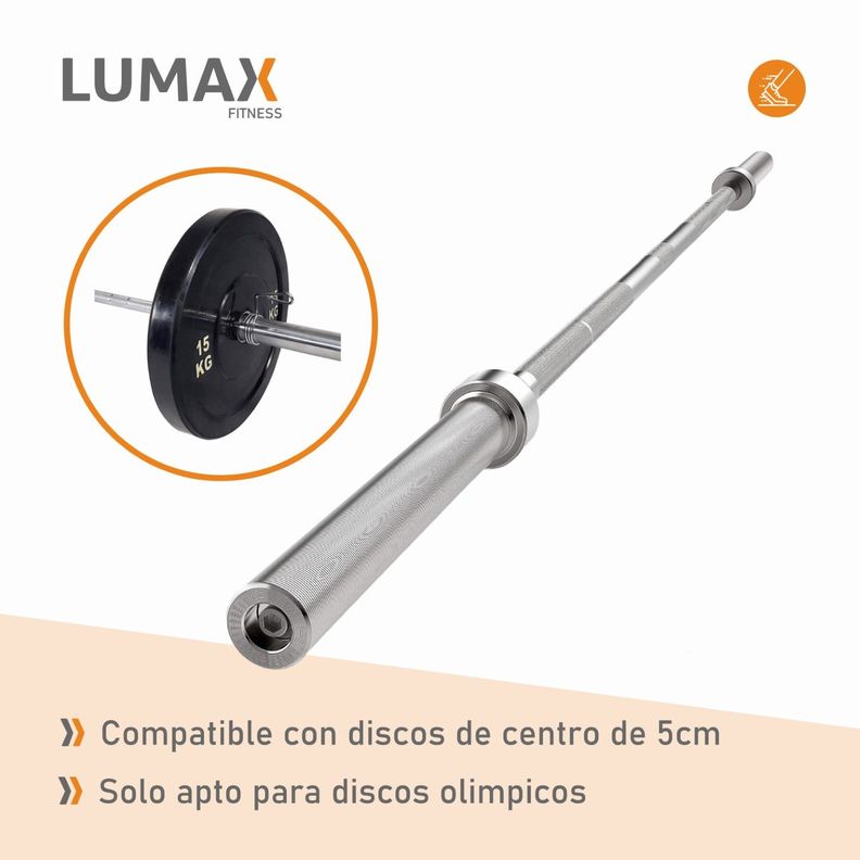 Barra Recta Olimpica Profesional 2.2m 15 Kg-4