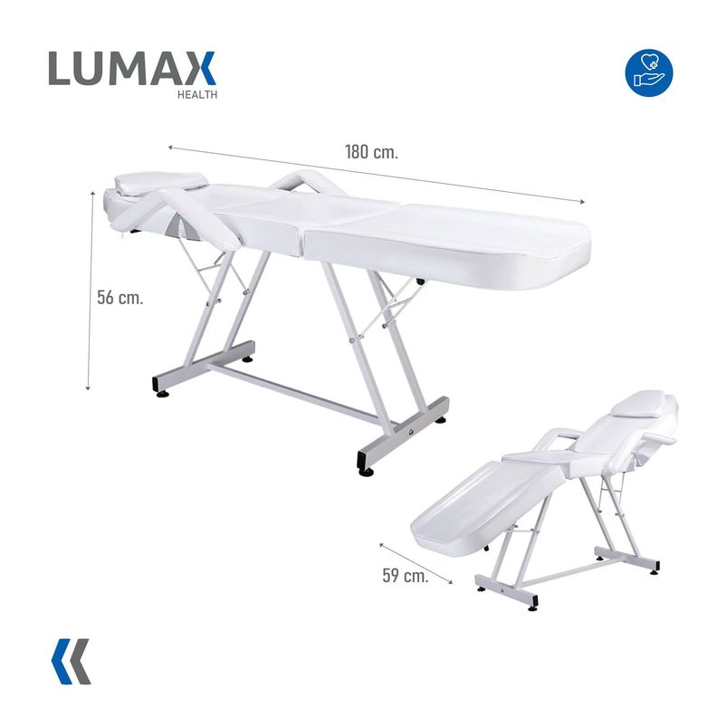 Camilla Reclinable Para Masajes Depilacion y Tatuajes Blanca-2
