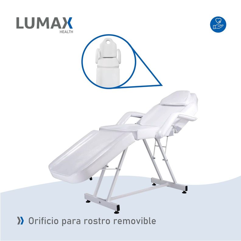 Camilla Reclinable Para Masajes Depilacion y Tatuajes Blanca-4