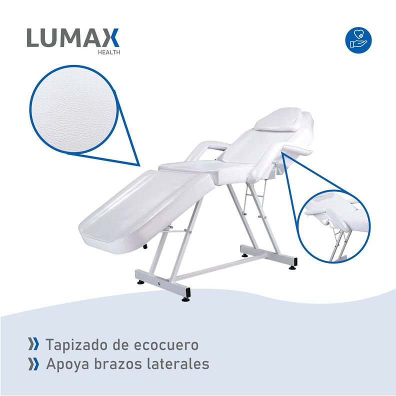 Camilla Reclinable Para Masajes Depilacion y Tatuajes Blanca-5