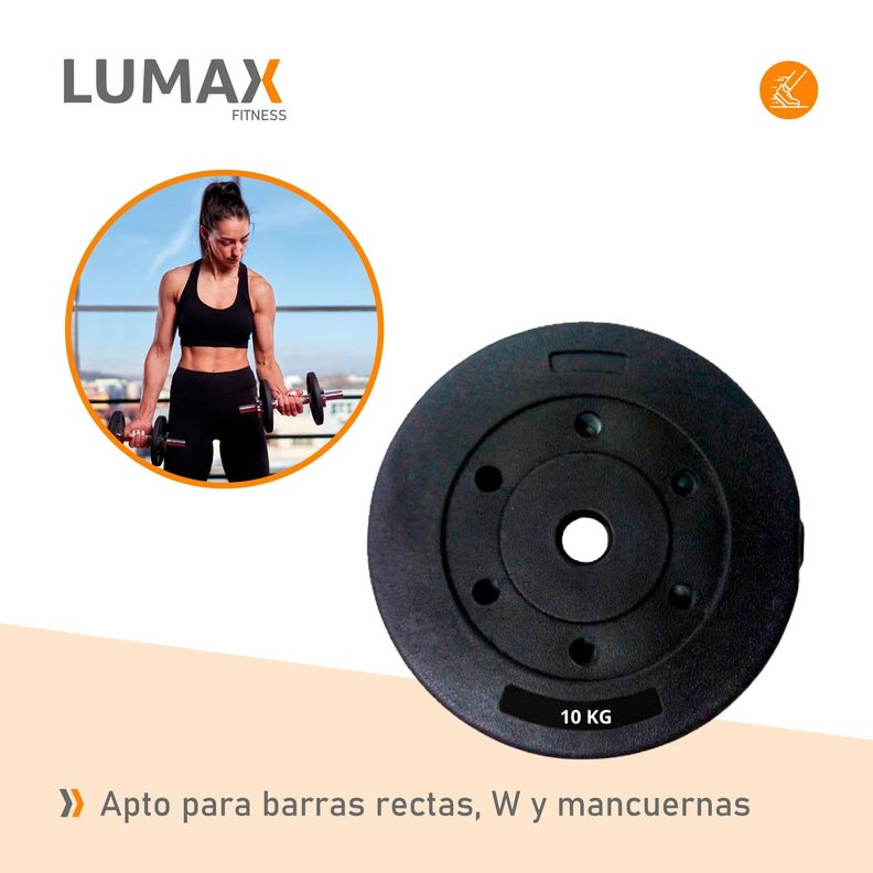 Disco Cementado Para Barra Mancuernas O Banco 10kg-4