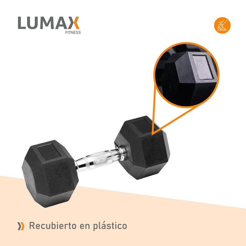Set Par de Mancuernas Hexagonal 7.5 Kg por Unidad - Fitness-8