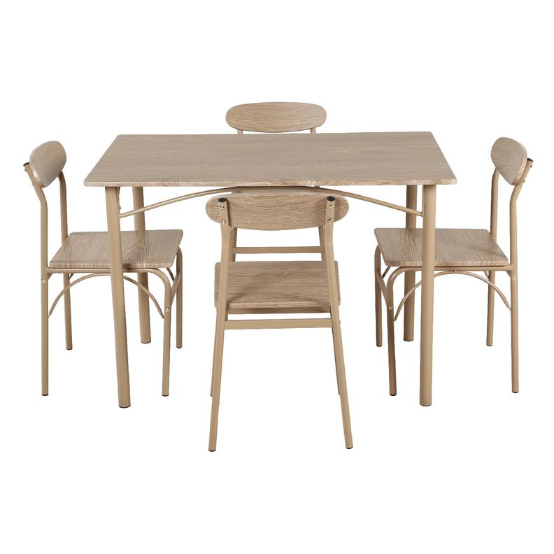 Juego Comedor Mesa + 4 Sillas Madera Champagne-0