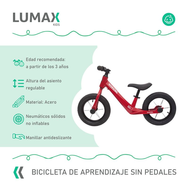 Bicicleta Sin Pedales Aprendizaje Niños Patacleta Roja-1