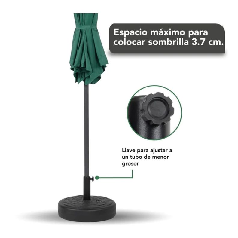 Quitasol Plegable Altura Ajustable Playa Uv Verde-3