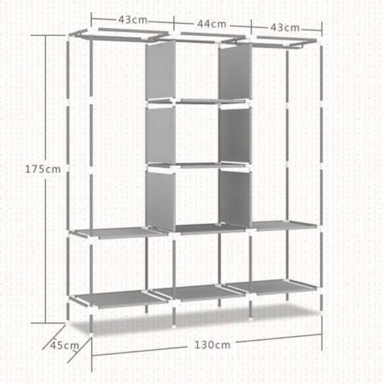 Closet Armable y Portatil de Tela 130x45x175 cm Cafe-1