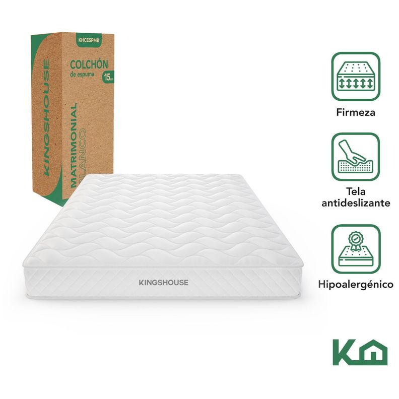 Colchon 2 Plazas Resortes Kingshouse 150x190x16cm-1