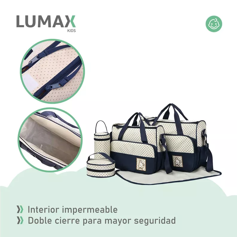 Bolso Maternal Piezas Mudador Bebes Azul