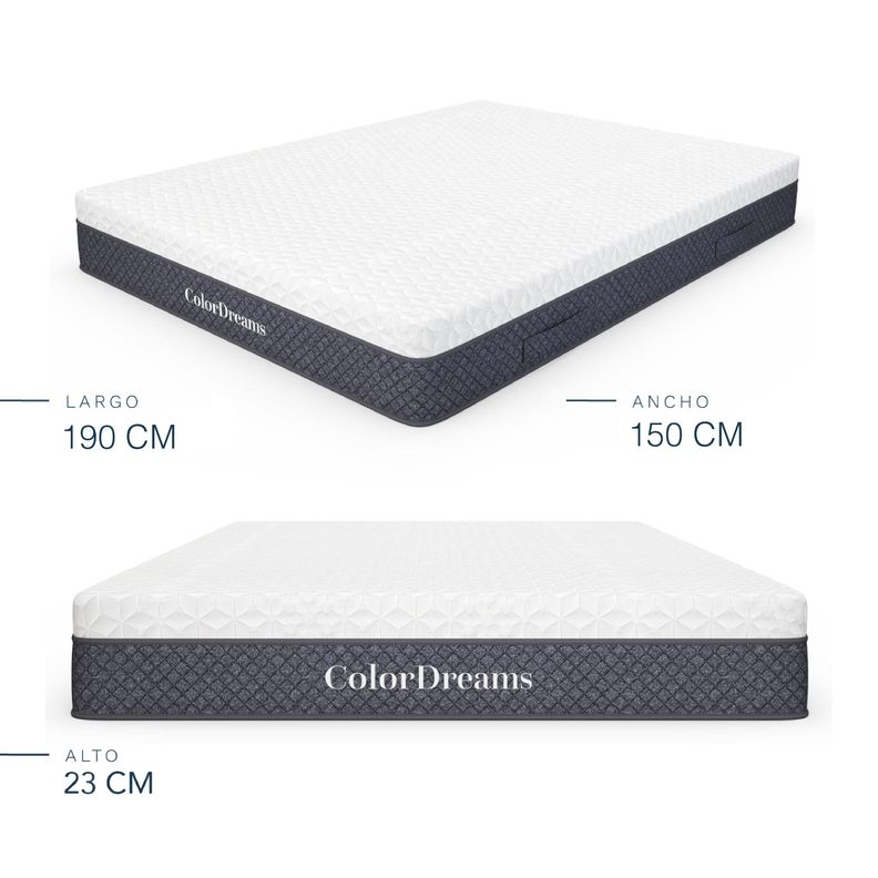 Colchon 2 Plazas Espuma ColorDreams 150x190x23cm-5