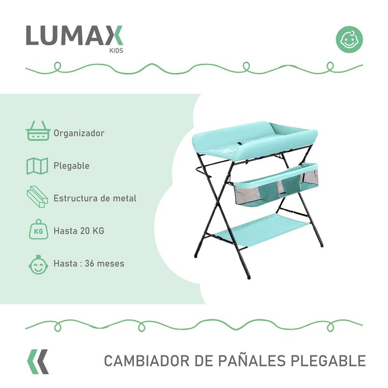 Cambiador De Pañales Para Bebe Plegable Portatil Verde-1