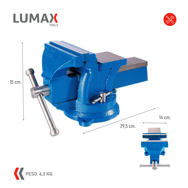 Morsa Prensa Tornillo de Banco Lumax 5 Pulgadas-2