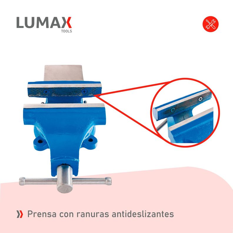 Morsa Prensa Tornillo de Banco Lumax 5 Pulgadas-5