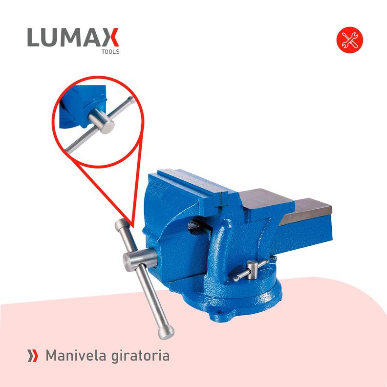 Morsa Prensa Tornillo de Banco Lumax 5 Pulgadas-6