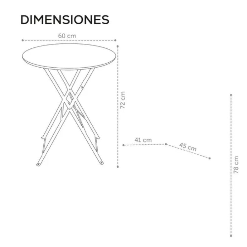 Set De 3 Piezas Para Jardin Mesa Y Sillas Para Exteriores-2
