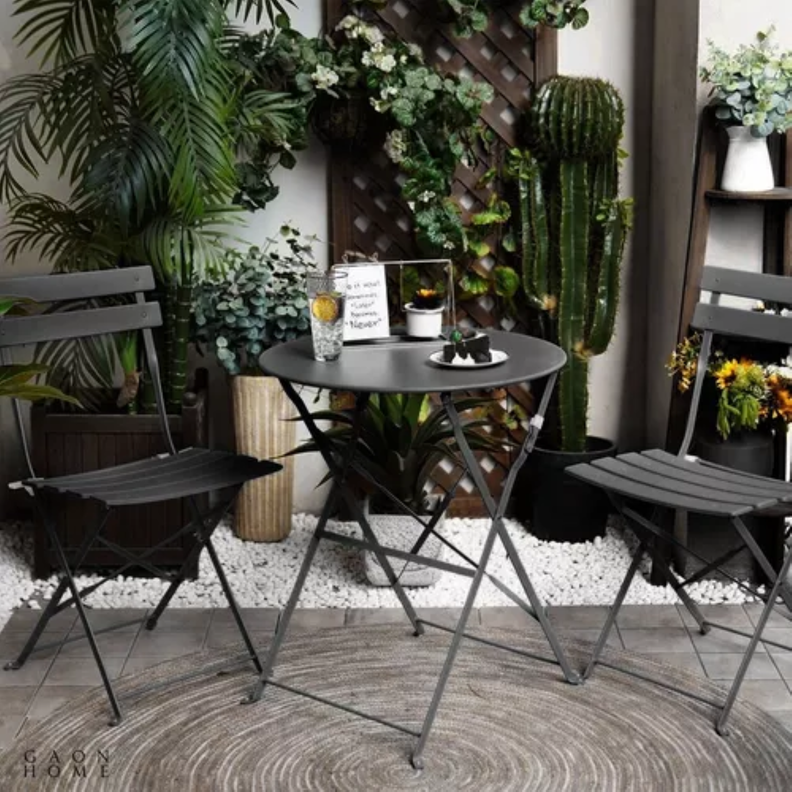 Set De 3 Piezas Para Jardin Mesa Y Sillas Para Exteriores-7