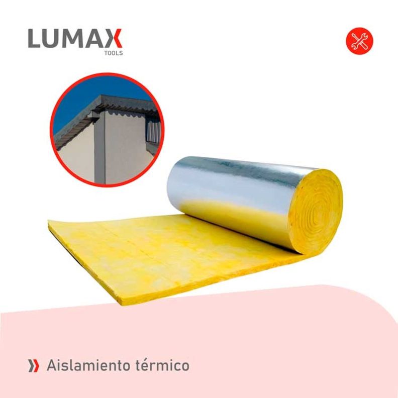 Rollo Lana de Vidrio Foil Aluminio 30mm Rinde 18mts2-5