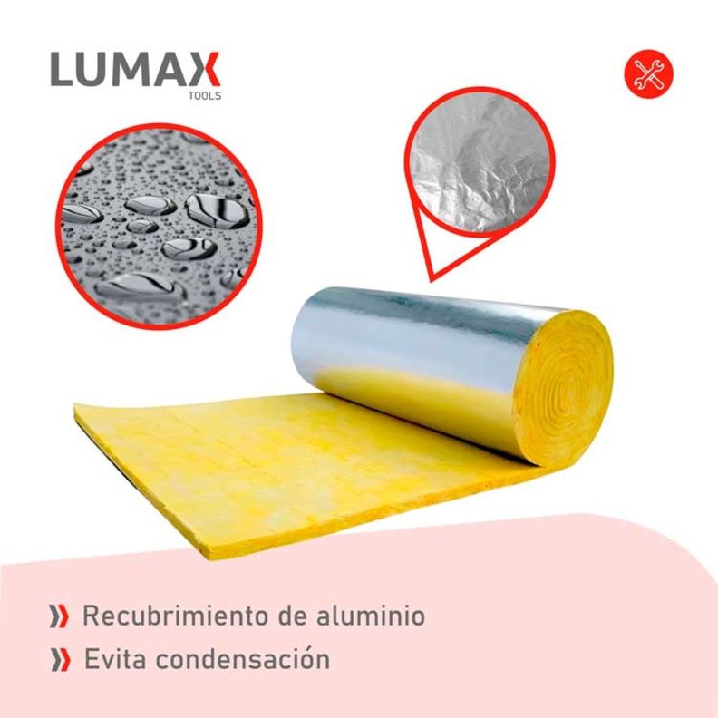 Rollo Lana de Vidrio Foil Aluminio 30mm Rinde 18mts2-6
