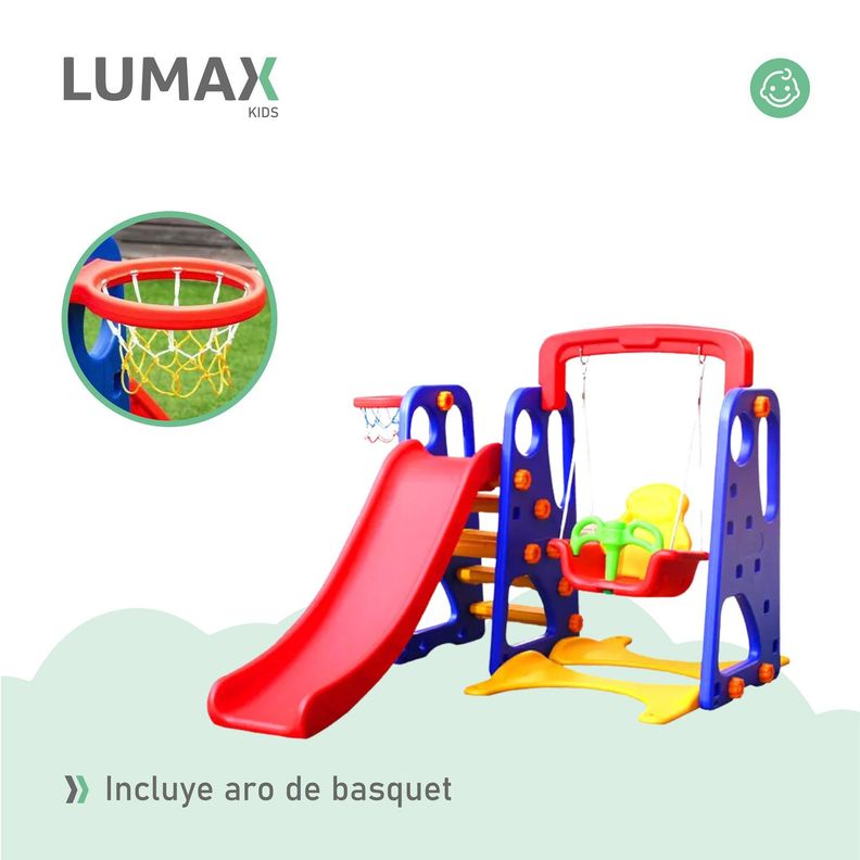 Juego Para El Jardin Set Resbalin Columpio y Basket-5