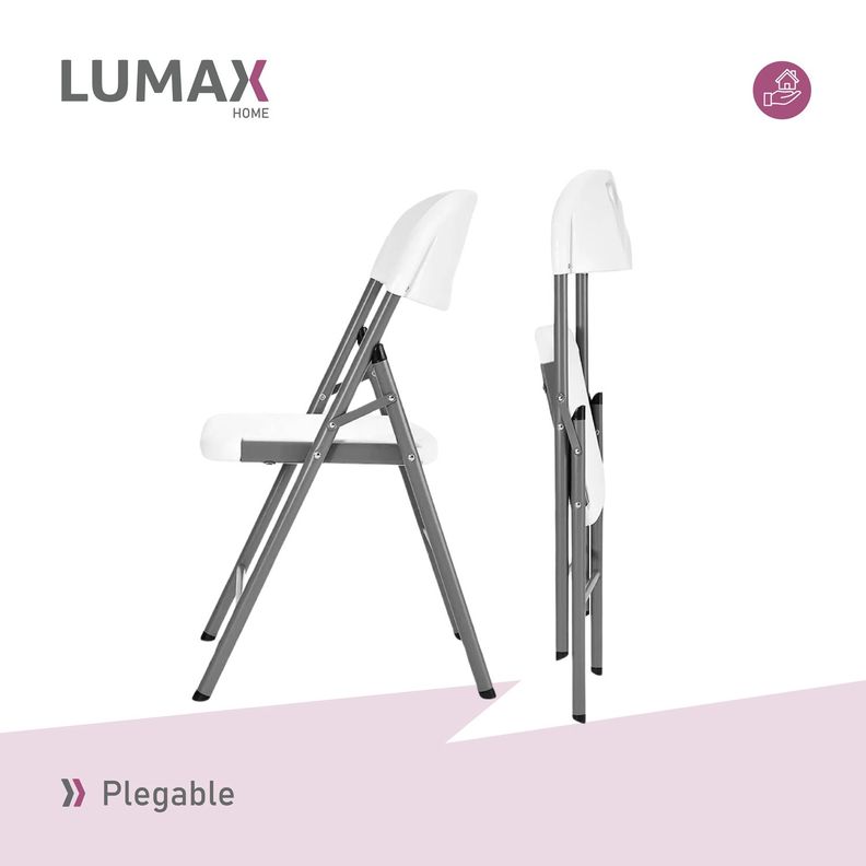 Set x4 Sillas Plegables De Plastico Para Fiestas Y Eventos-4