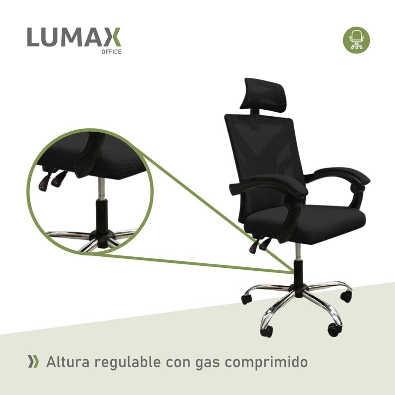 Silla Ejecutiva Escritorio Ergonomica Lumax Clyde Negra-4
