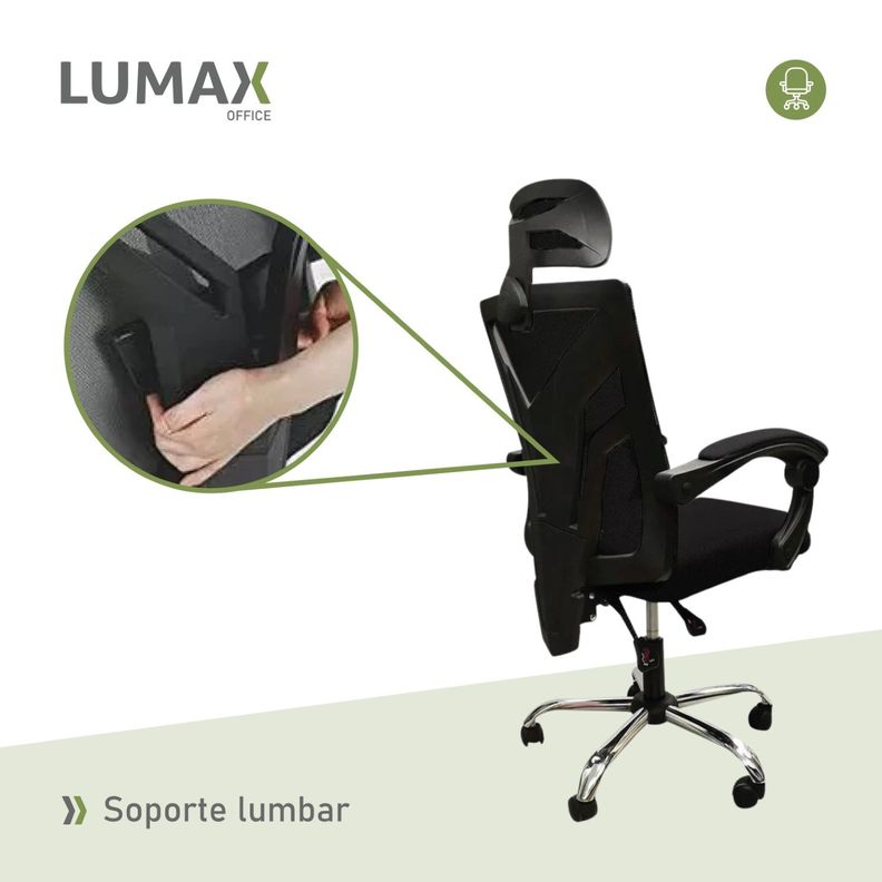 Silla Ejecutiva Escritorio Ergonomica Lumax Clyde Negra-6