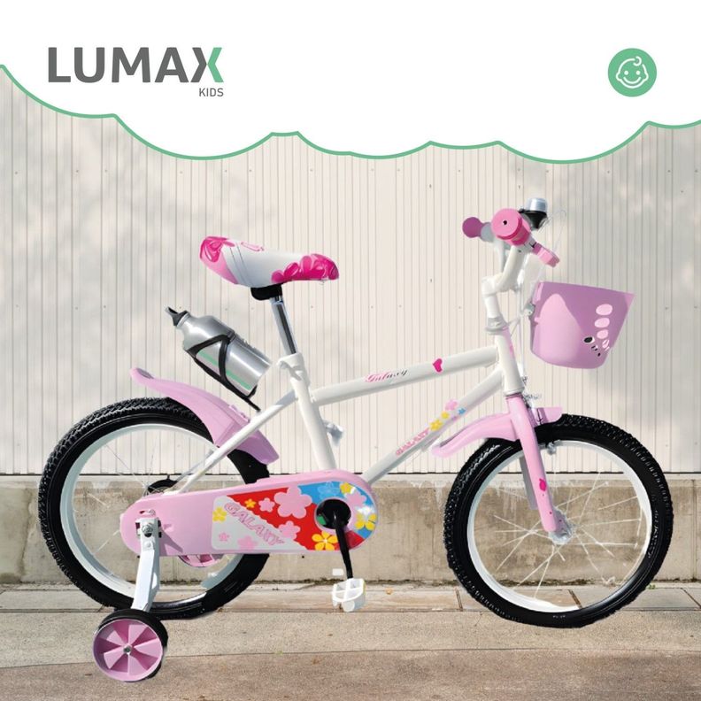 Bicicleta Infantil Lumax Aro 12 Rosado Con Rueditas-3