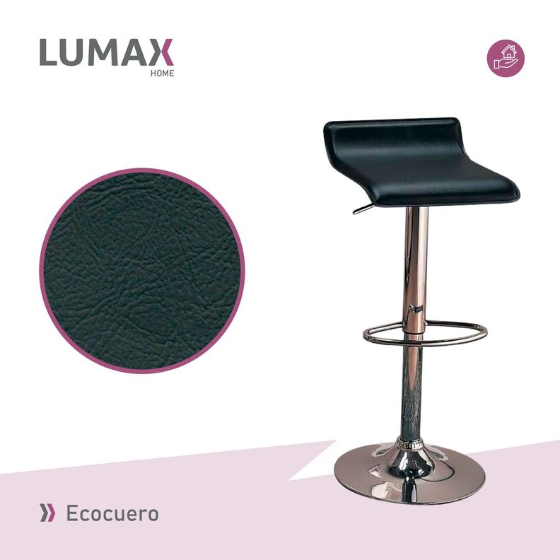 Piso Bar Taburete Rectangular Kai Negro-4