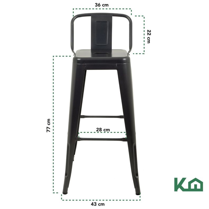 Piso Bar Silla Tolix Con Respaldo Bronce-4