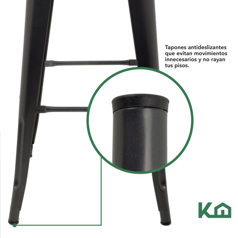Piso Bar Silla Tolix Con Respaldo Bronce-6