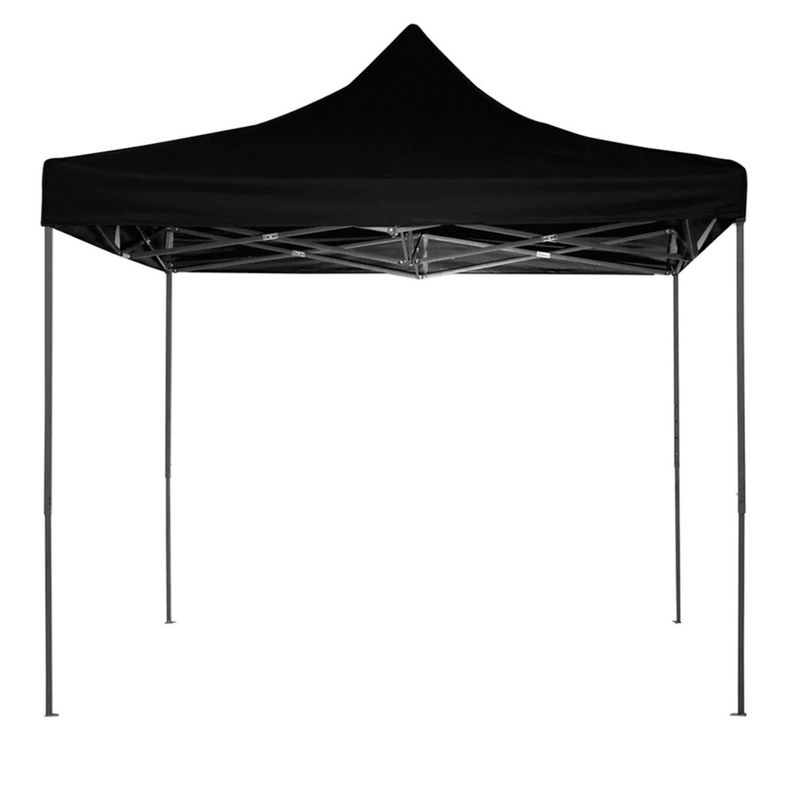 Toldo Carpa Impermeable Plegable Acero 2x2m Negro + Bolsa-1