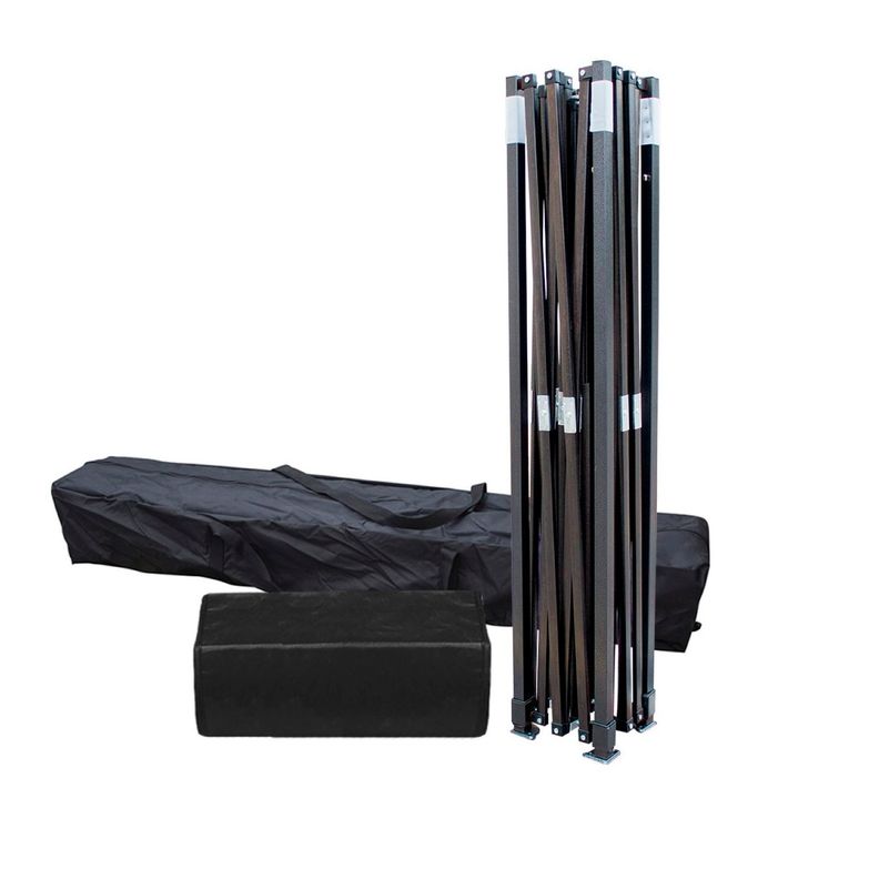 Toldo Carpa Impermeable Plegable Acero 2x2m Negro + Bolsa-2