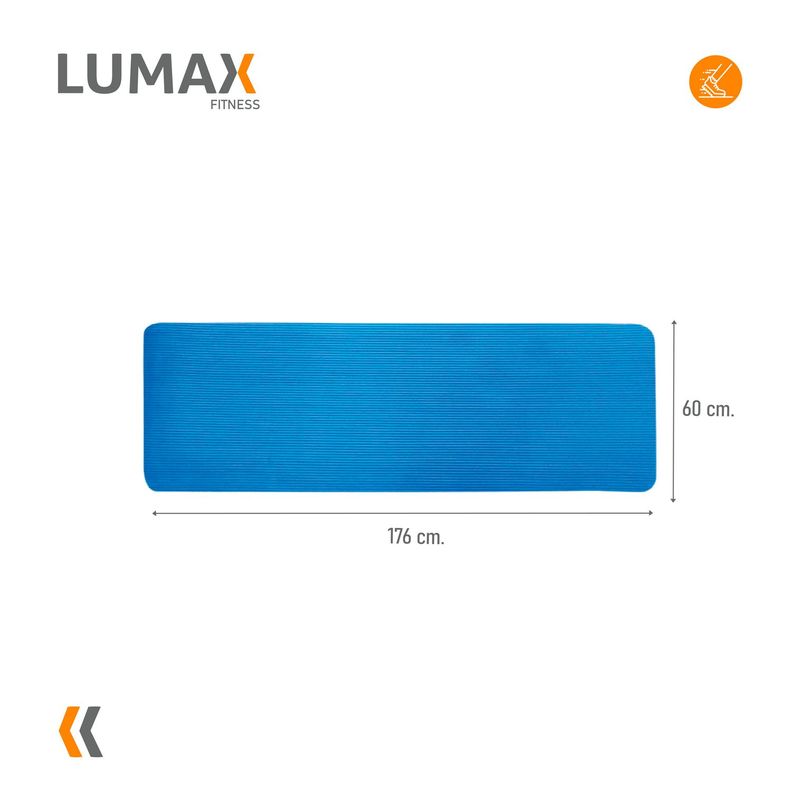 Colchoneta Mat Yoga Pilates Ejercicio 10 mm Azul-2
