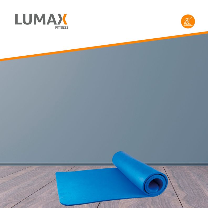 Colchoneta Mat Yoga Pilates Ejercicio 10 mm Azul-3