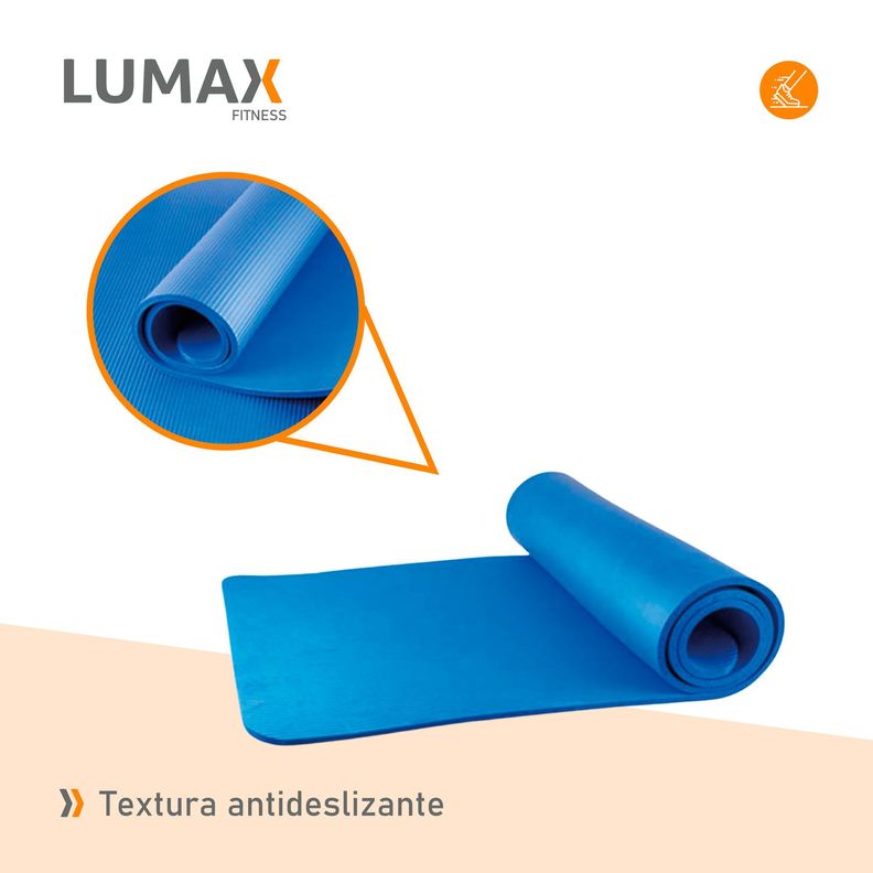 Colchoneta Mat Yoga Pilates Ejercicio 10 mm Azul-4