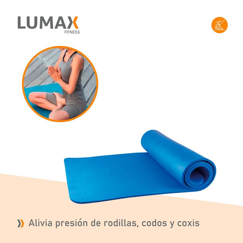 Colchoneta Mat Yoga Pilates Ejercicio 10 mm Azul-6