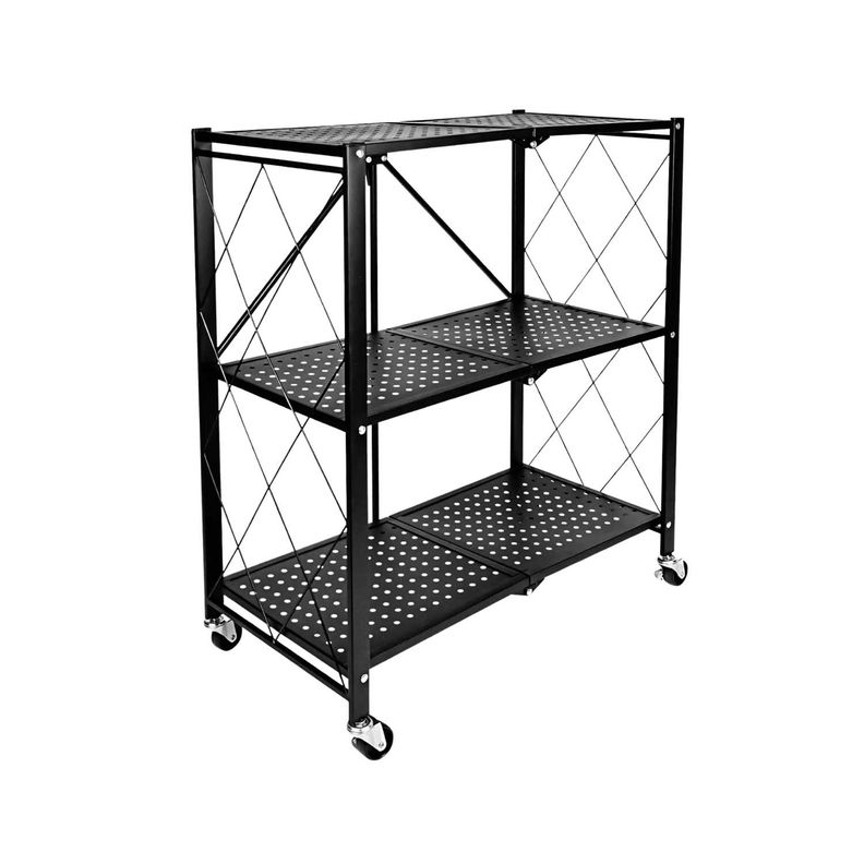 Estante Plegable Organizador 3 Niveles Con Ruedas-0