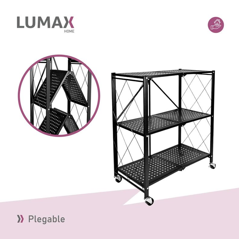 Estante Plegable Organizador 3 Niveles Con Ruedas-6