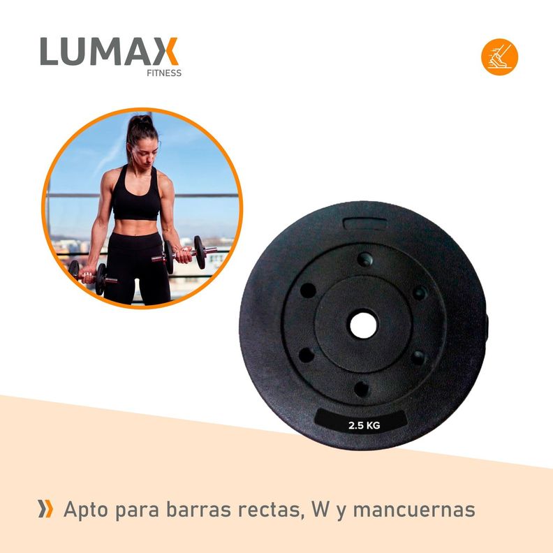 Disco Cementado Para Barra Mancuernas O Banco 2.5kg-4