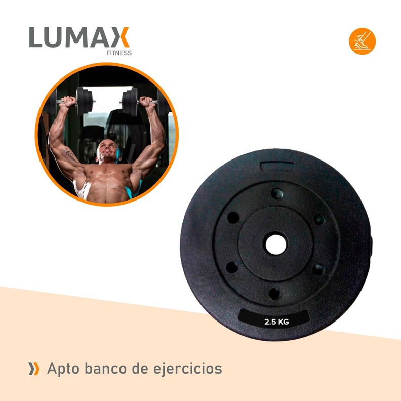 Disco Cementado Para Barra Mancuernas O Banco 2.5kg-5