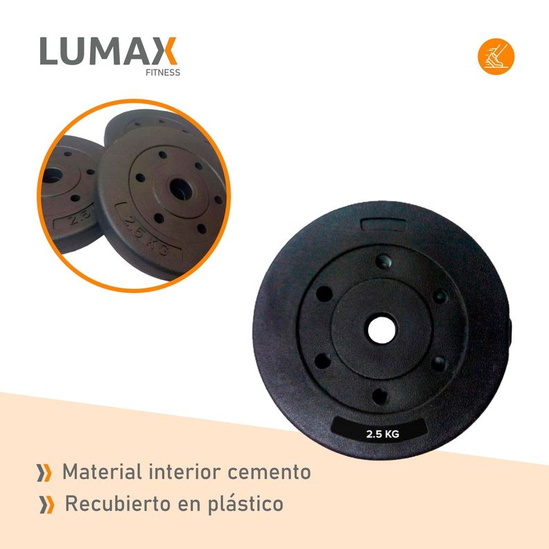 Disco Cementado Para Barra Mancuernas O Banco 2.5kg-6