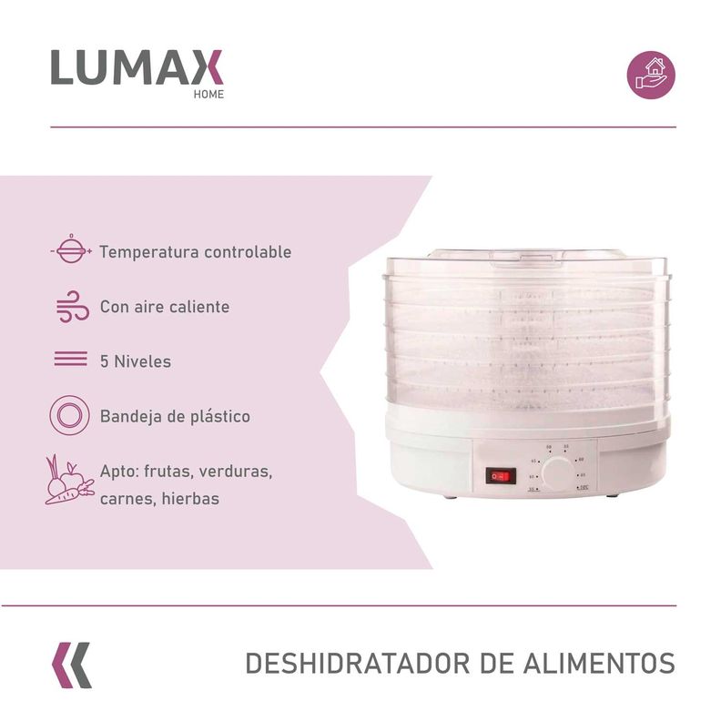 Deshidratador De Alimentos 5 Bandejas Lumax-1