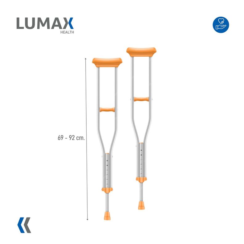 Par Muletas Ortopedicas de Aluminio Altura Regulable-2