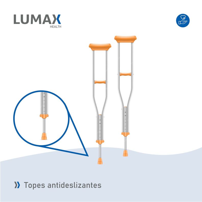 Par Muletas Ortopedicas de Aluminio Altura Regulable-4