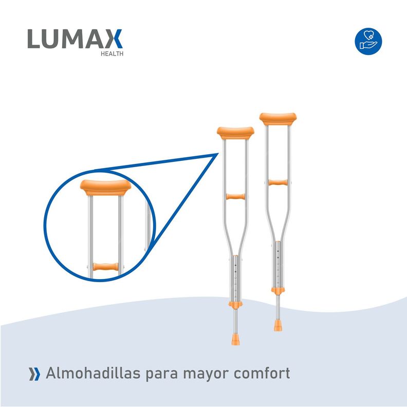 Par Muletas Ortopedicas de Aluminio Altura Regulable-6