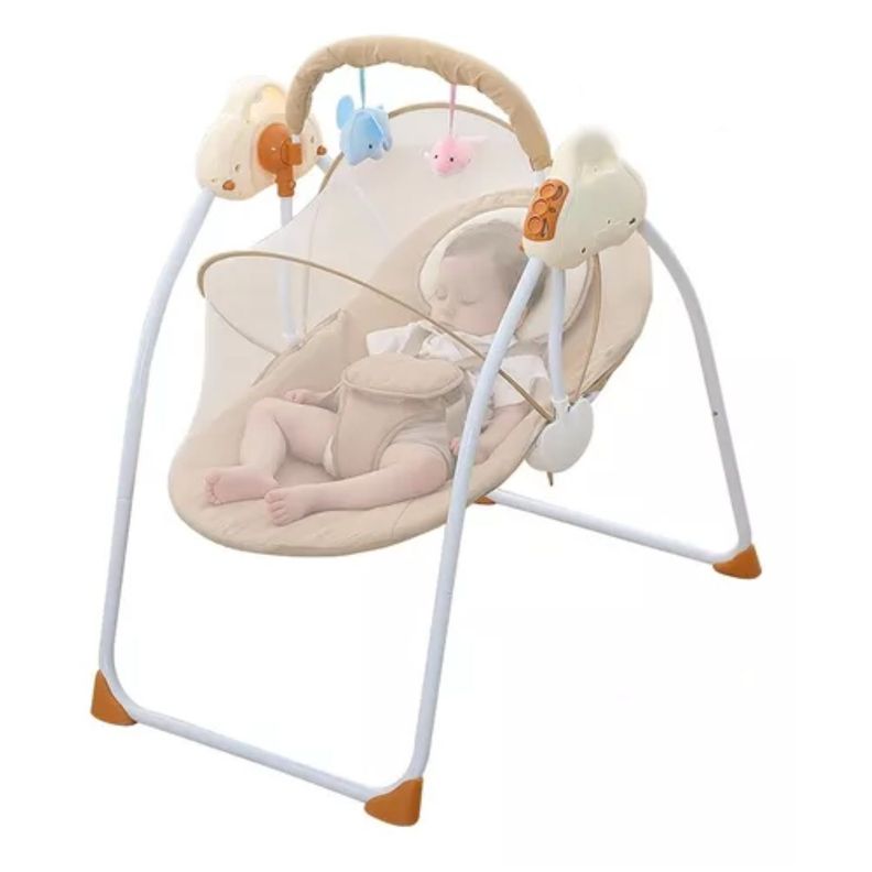 Silla Cuna Mecedora Electrica Con Mosquitero Y Musica Bebe-0