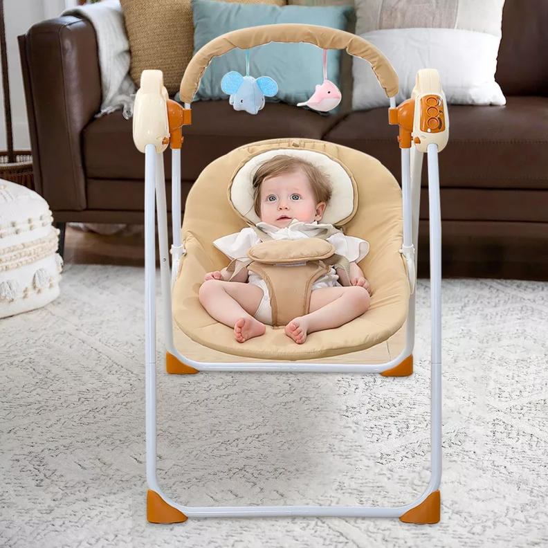Silla Cuna Mecedora Electrica Con Mosquitero Y Musica Bebe-4