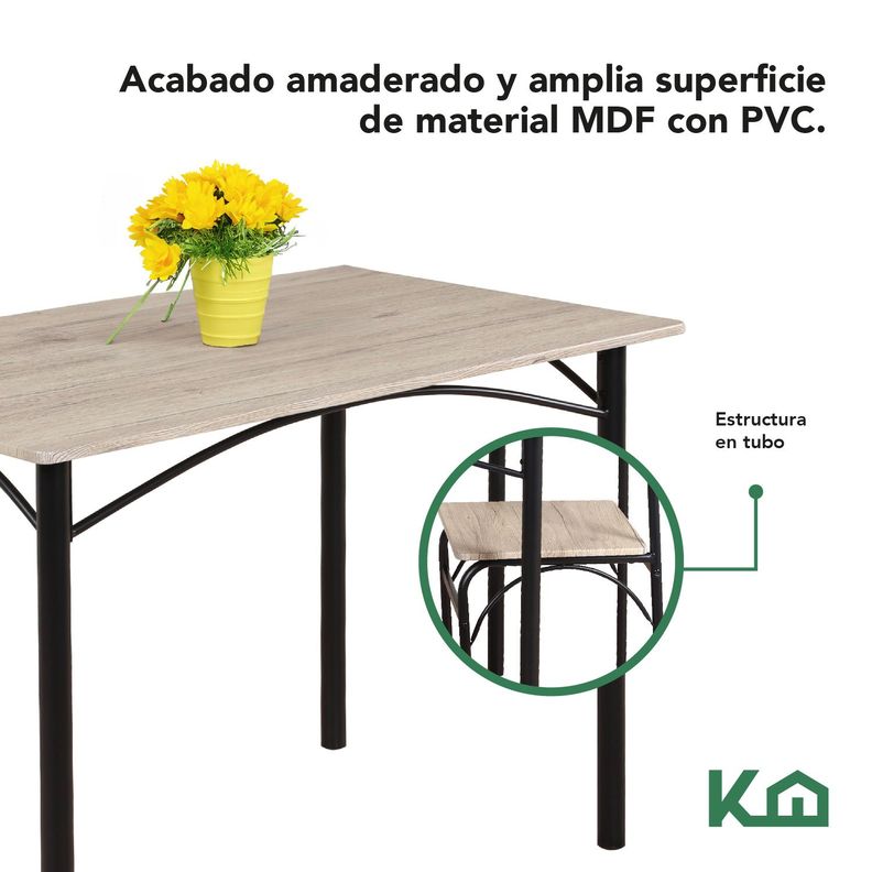 Sillas De Comedor Y Mesa Metal Cocina Cafeteria Restaurante-2