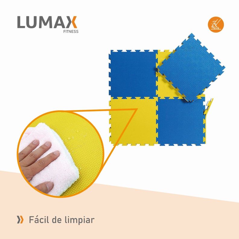 Set 10 Tatami Goma Eva 100x100x2cm Azul Y Amarillo-6